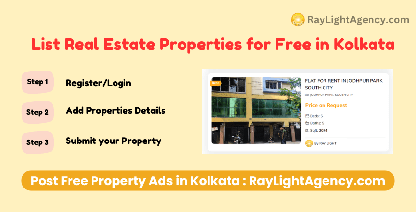 Post Property Ads in Kolkata for Free with Ray Light Agency Real Estate Portal